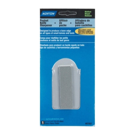 Norton Co SHARPENING STONES, Pocket Knife Sharpener w/case, Size: 3 x 7/8 x 3/8 076607-87937